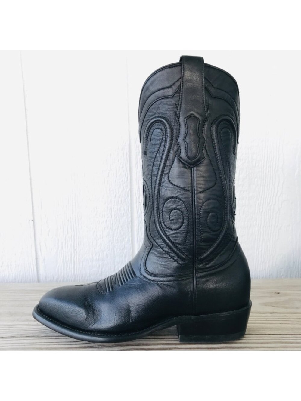 Montana San Angelo Womens Black Corded Cowboy Western Boots 8 W M2136 - Picture 5 of 13